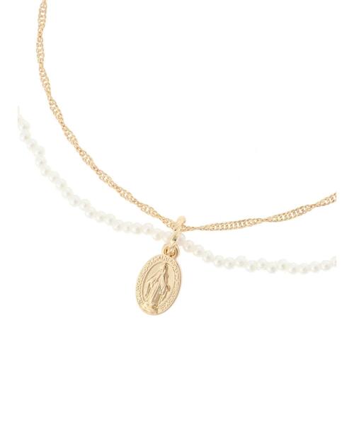 Green　Parks（グリーンパークス）の「マリアパールMIXネックレス＊（ネックレス・レディース・ゴールド・FREE）」の4枚目の写真