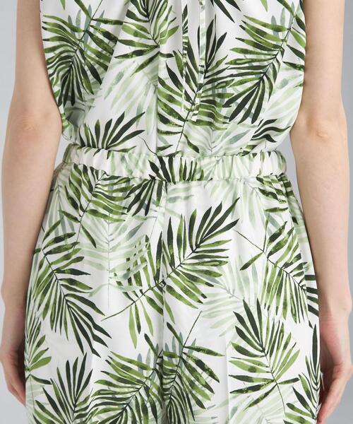 green label relaxing（グリーンレーベルリラクシング）の「FM リーフ プリント イージー パンツ（その他パンツ・レディース・ブラック/オフホワイト・FREE）」の9枚目の写真