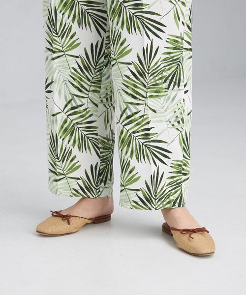 green label relaxing（グリーンレーベルリラクシング）の「FM リーフ プリント イージー パンツ（その他パンツ・レディース・ブラック/オフホワイト・FREE）」の10枚目の写真