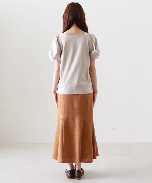 Cheek（チーク）の「タックスリーブＴＯＰＳ（Tシャツ/カットソー・レディース・キャメル/クリーム/パープル・MEDIUM）」の9枚目の写真