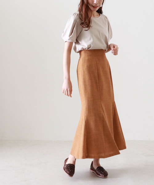 Cheek（チーク）の「タックスリーブＴＯＰＳ（Tシャツ/カットソー・レディース・キャメル/クリーム/パープル・MEDIUM）」の22枚目の写真