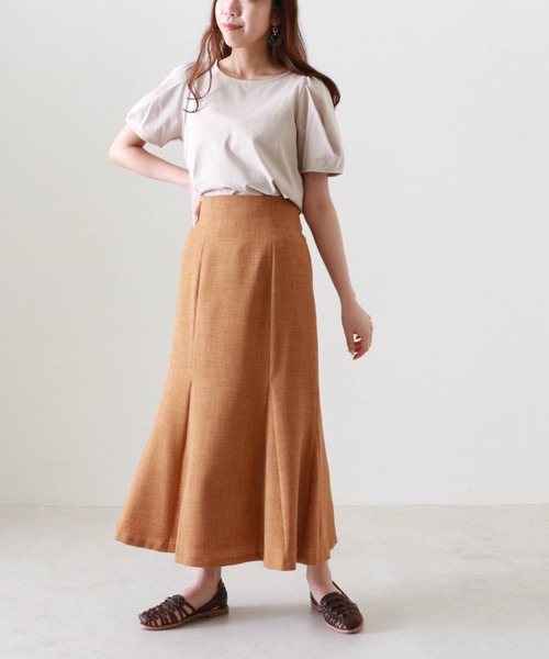 Cheek（チーク）の「タックスリーブＴＯＰＳ（Tシャツ/カットソー・レディース・キャメル/クリーム/パープル・MEDIUM）」の6枚目の写真