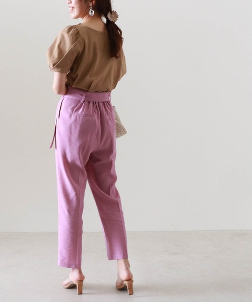 Cheek（チーク）の「タックスリーブＴＯＰＳ（Tシャツ/カットソー・レディース・キャメル/クリーム/パープル・MEDIUM）」の14枚目の写真