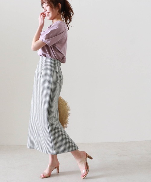 Cheek（チーク）の「タックスリーブＴＯＰＳ（Tシャツ/カットソー・レディース・キャメル/クリーム/パープル・MEDIUM）」の13枚目の写真