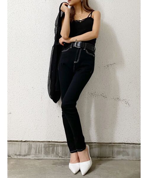 GYDA（ジェイダ）の「バインダーキャミ（キャミソール・レディース・オフホワイト/ブラック/グレー・FREE）」の5枚目の写真