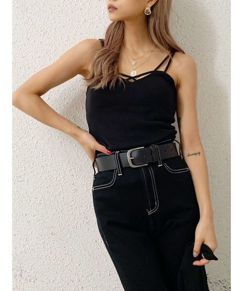 GYDA（ジェイダ）の「バインダーキャミ（キャミソール・レディース・オフホワイト/ブラック/グレー・FREE）」の7枚目の写真