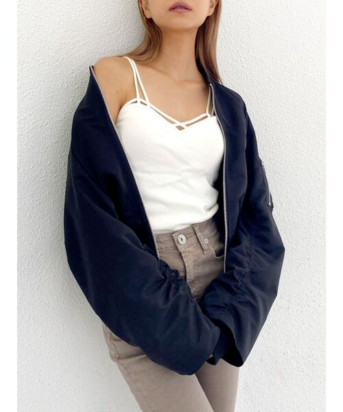 GYDA（ジェイダ）の「バインダーキャミ（キャミソール・レディース・オフホワイト/ブラック/グレー・FREE）」の9枚目の写真