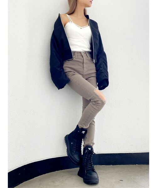 GYDA（ジェイダ）の「バインダーキャミ（キャミソール・レディース・オフホワイト/ブラック/グレー・FREE）」の12枚目の写真