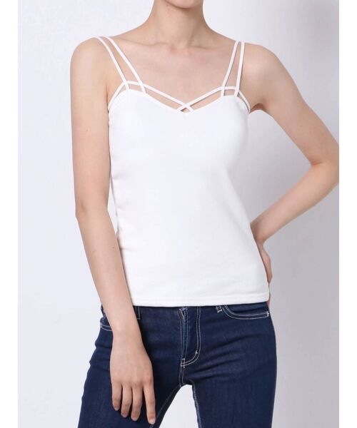 GYDA（ジェイダ）の「バインダーキャミ（キャミソール・レディース・オフホワイト/ブラック/グレー・FREE）」の14枚目の写真