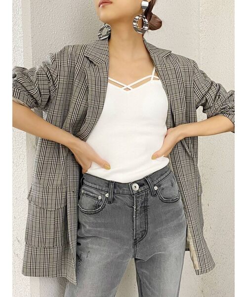 GYDA（ジェイダ）の「バインダーキャミ（キャミソール・レディース・オフホワイト/ブラック/グレー・FREE）」の19枚目の写真