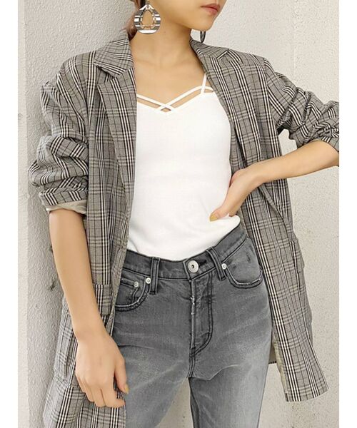 GYDA（ジェイダ）の「バインダーキャミ（キャミソール・レディース・オフホワイト/ブラック/グレー・FREE）」の20枚目の写真