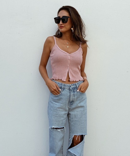 esutoreja（エストレジャ）の「フロントボタンメロウキャミソール（キャミソール・レディース・ピンク/ホワイト/ブラック・FREE）」の13枚目の写真