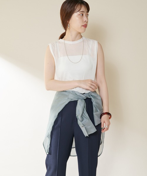 SHENERY（シーナリー）の「ルーズノースリーブカットソー（Tシャツ/カットソー・レディース・ライトグレー/ブラック/オフホワイト/グレー系その他・FREE）」の16枚目の写真