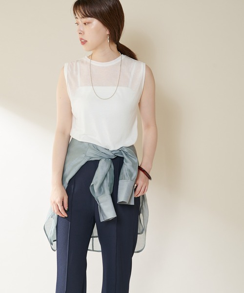 SHENERY（シーナリー）の「ルーズノースリーブカットソー（Tシャツ/カットソー・レディース・ライトグレー/ブラック/オフホワイト/グレー系その他・FREE）」の9枚目の写真