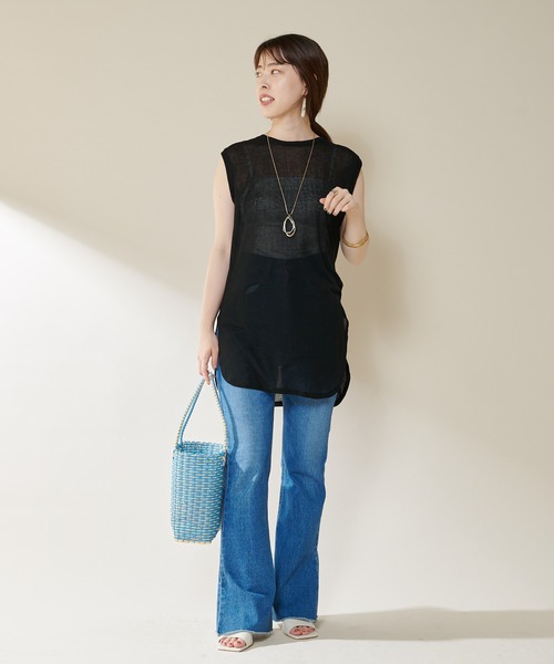 SHENERY（シーナリー）の「ルーズノースリーブカットソー（Tシャツ/カットソー・レディース・ライトグレー/ブラック/オフホワイト/グレー系その他・FREE）」の18枚目の写真