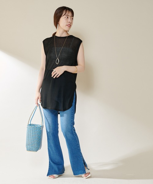 SHENERY（シーナリー）の「ルーズノースリーブカットソー（Tシャツ/カットソー・レディース・ライトグレー/ブラック/オフホワイト/グレー系その他・FREE）」の11枚目の写真