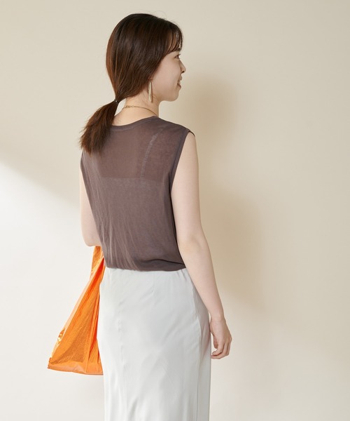 SHENERY（シーナリー）の「ルーズノースリーブカットソー（Tシャツ/カットソー・レディース・ライトグレー/ブラック/オフホワイト/グレー系その他・FREE）」の20枚目の写真