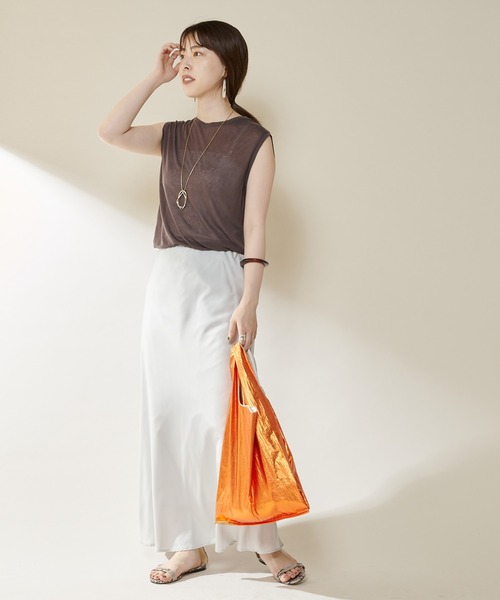 SHENERY（シーナリー）の「ルーズノースリーブカットソー（Tシャツ/カットソー・レディース・ライトグレー/ブラック/オフホワイト/グレー系その他・FREE）」の13枚目の写真