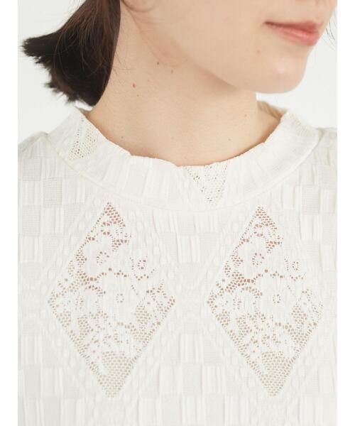 Sugar spoon（シュガースプーン）の「・SUGAR SPOON ダイヤレースチュニック＊（Tシャツ/カットソー・レディース・ブラック/サックスブルー/ピンク/アイボリー・FREE）」の10枚目の写真