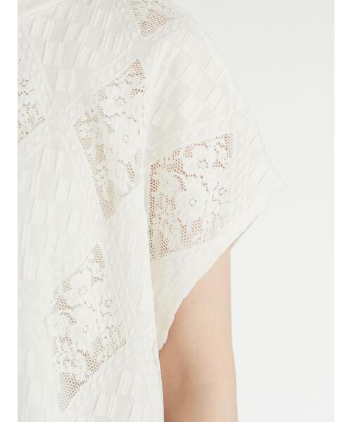 Sugar spoon（シュガースプーン）の「・SUGAR SPOON ダイヤレースチュニック＊（Tシャツ/カットソー・レディース・ブラック/サックスブルー/ピンク/アイボリー・FREE）」の11枚目の写真