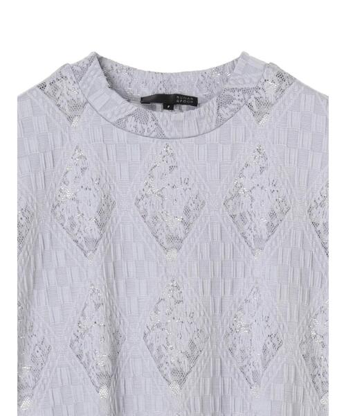 Sugar spoon（シュガースプーン）の「・SUGAR SPOON ダイヤレースチュニック＊（Tシャツ/カットソー・レディース・ブラック/サックスブルー/ピンク/アイボリー・FREE）」の18枚目の写真