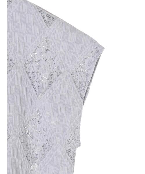 Sugar spoon（シュガースプーン）の「・SUGAR SPOON ダイヤレースチュニック＊（Tシャツ/カットソー・レディース・ブラック/サックスブルー/ピンク/アイボリー・FREE）」の19枚目の写真