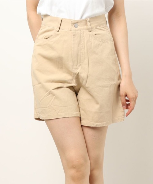 Opinion korean town（オピニオン コリアン タウン）の「Denim shorts（デニムパンツ・レディース・サーモンピンク/グリーン/ブラック/ベージュ/オレンジ/ライトブルー・S/L/M）」の3枚目の写真