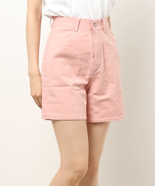 Opinion korean town（オピニオン コリアン タウン）の「Denim shorts（デニムパンツ・レディース・サーモンピンク/グリーン/ブラック/ベージュ/オレンジ/ライトブルー・S/L/M）」の5枚目の写真