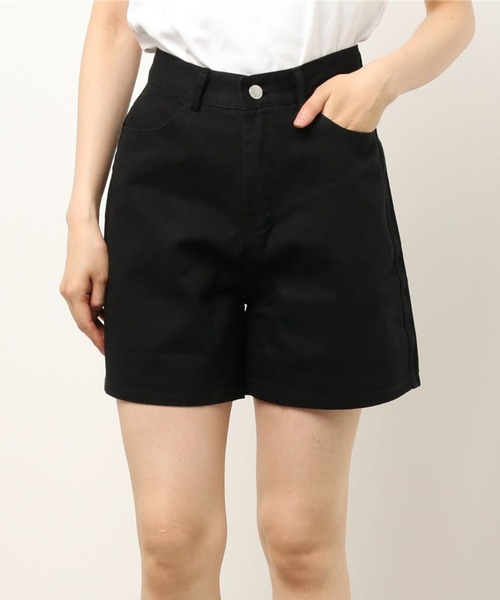 Opinion korean town（オピニオン コリアン タウン）の「Denim shorts（デニムパンツ・レディース・サーモンピンク/グリーン/ブラック/ベージュ/オレンジ/ライトブルー・S/L/M）」の2枚目の写真