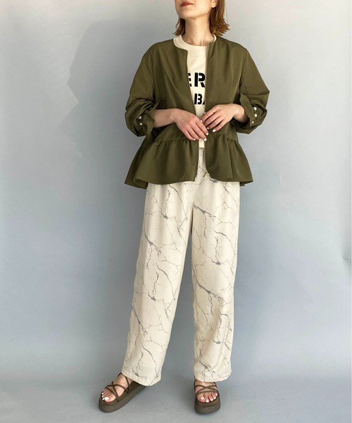 PICCIN - PICCIN ピッチン袖パールペプラムジップブルゾン 楽天市場】PICCIN PERLA 袖パールペプラムジップデニムブルゾン