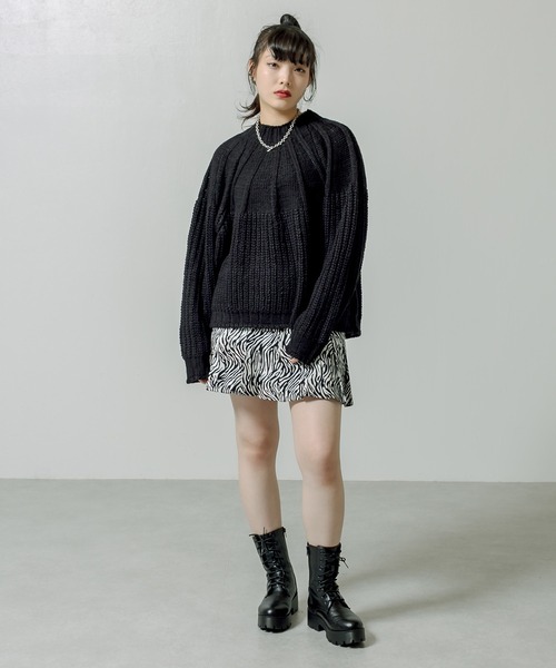 RASVOA（ラスボア）の「【WEB限定】ライン編みデザインニット（ニット/セーター・レディース・ブラック/アイボリー/モカ・FREE）」の17枚目の写真