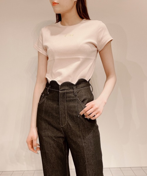 lilLilly（リルリリー）の「メタリックロゴTシャツ（Tシャツ/カットソー・レディース・ホワイト/ブラック/ピンク/ブルー・FREE）」の4枚目の写真