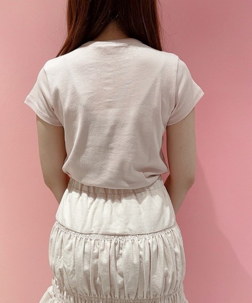 lilLilly（リルリリー）の「メタリックロゴTシャツ（Tシャツ/カットソー・レディース・ホワイト/ブラック/ピンク/ブルー・FREE）」の10枚目の写真