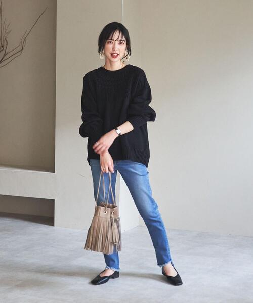 coen（コーエン）の「［洗える］タンショクキュウシンニット#（ニット/セーター・レディース・ライトブルー/ブラック/オレンジ/オフホワイト・MEDIUM/LARGE）」の20枚目の写真