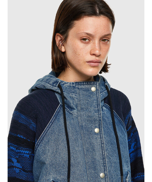 DIESEL（ディーゼル）の「レディース ジャケット デニム アウター パーカー（デニムジャケット・レディース・インディゴブルー・LARGE/X-SMALL/MEDIUM/SMALL）」の5枚目の写真