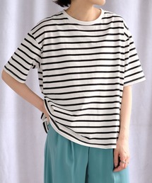 ＡＮＤＪ | サイドスリットボーダーTシャツ(Tシャツ/カットソー)