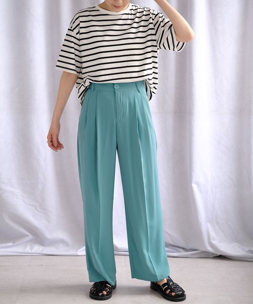 ＡＮＤＪ（アンドジェイ）の「サイドスリットボーダーTシャツ（Tシャツ/カットソー・レディース・ブラック/モカ/ネイビー・M）」の7枚目の写真