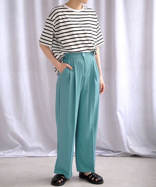 ＡＮＤＪ（アンドジェイ）の「サイドスリットボーダーTシャツ（Tシャツ/カットソー・レディース・ブラック/モカ/ネイビー・M）」の9枚目の写真