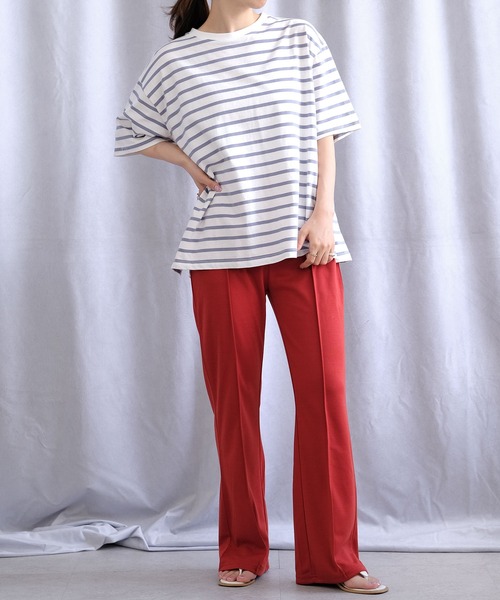 ＡＮＤＪ（アンドジェイ）の「サイドスリットボーダーTシャツ（Tシャツ/カットソー・レディース・ブラック/モカ/ネイビー・M）」の15枚目の写真