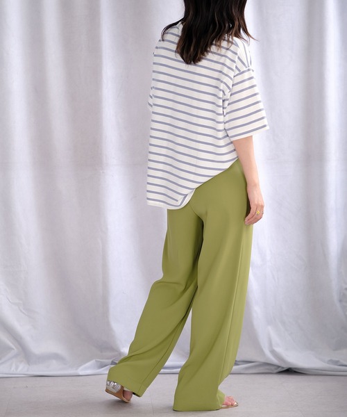 ＡＮＤＪ（アンドジェイ）の「サイドスリットボーダーTシャツ（Tシャツ/カットソー・レディース・ブラック/モカ/ネイビー・M）」の17枚目の写真