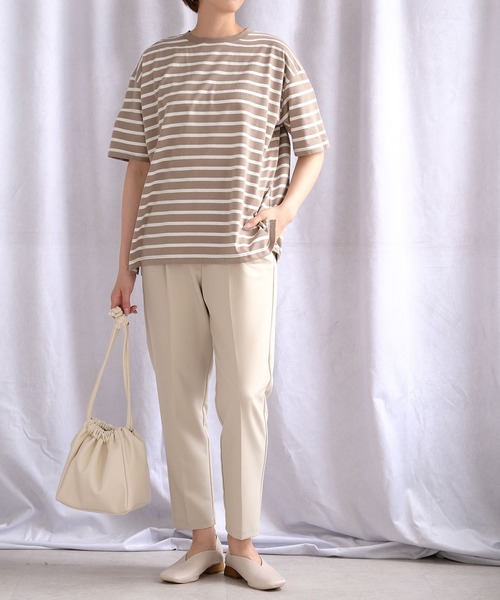 ＡＮＤＪ（アンドジェイ）の「サイドスリットボーダーTシャツ（Tシャツ/カットソー・レディース・ブラック/モカ/ネイビー・M）」の21枚目の写真