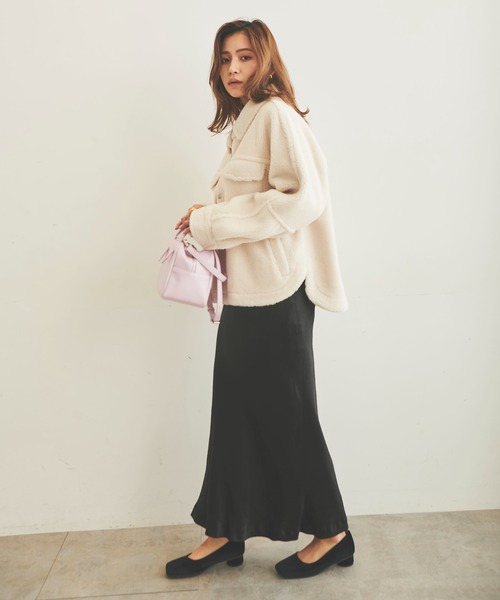 FREE'S MART(フリーズマート)の「【Sシリーズ対応】◆フロントポケットボアジャケット(ブルゾン・レディース・ホワイト/ブラウン/グリーン・SMALL/MEDIUM)」の11枚目の写真