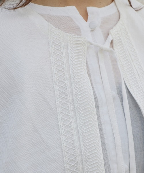 Kastane（カスタネ）の「刺繍フラップ付き３WAYブラウス（シャツ/ブラウス・レディース・ブラック/オフホワイト・FREE）」の14枚目の写真