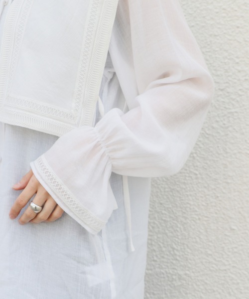 Kastane（カスタネ）の「刺繍フラップ付き３WAYブラウス（シャツ/ブラウス・レディース・ブラック/オフホワイト・FREE）」の16枚目の写真