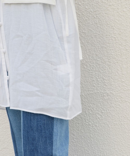 Kastane（カスタネ）の「刺繍フラップ付き３WAYブラウス（シャツ/ブラウス・レディース・ブラック/オフホワイト・FREE）」の6枚目の写真