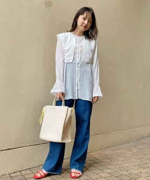 Kastane（カスタネ）の「刺繍フラップ付き３WAYブラウス（シャツ/ブラウス・レディース・ブラック/オフホワイト・FREE）」の13枚目の写真