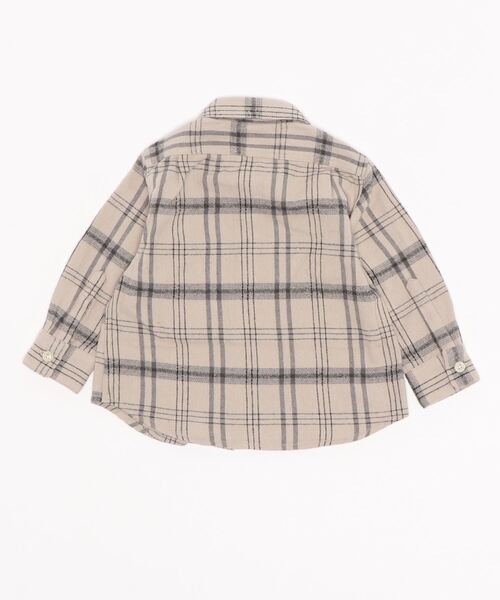 quoti use fith（クゥオティ　ユース　フィス）の「ネルチェック 長袖 シャツ（シャツ/ブラウス・キッズ・ネイビー/アイボリー・80/90/100/110/120/130）」の3枚目の写真