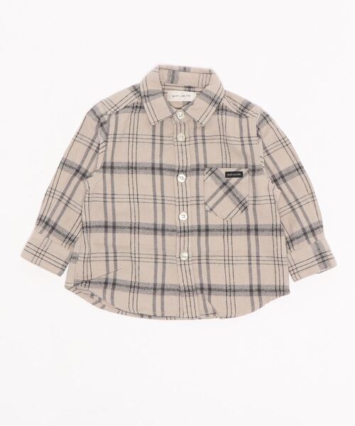 quoti use fith（クゥオティ　ユース　フィス）の「ネルチェック 長袖 シャツ（シャツ/ブラウス・キッズ・ネイビー/アイボリー・80/90/100/110/120/130）」の4枚目の写真