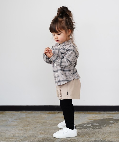 quoti use fith（クゥオティ　ユース　フィス）の「ネルチェック 長袖 シャツ（シャツ/ブラウス・キッズ・ネイビー/アイボリー・80/90/100/110/120/130）」の7枚目の写真