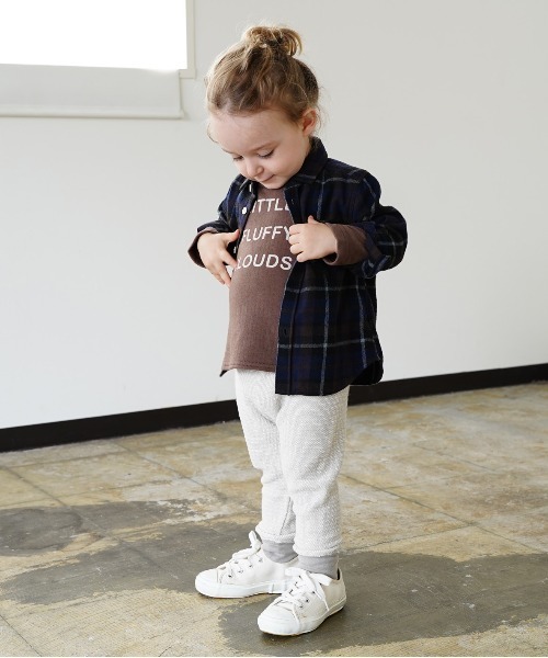 quoti use fith（クゥオティ　ユース　フィス）の「ネルチェック 長袖 シャツ（シャツ/ブラウス・キッズ・ネイビー/アイボリー・80/90/100/110/120/130）」の8枚目の写真